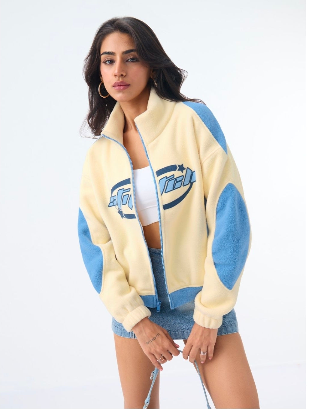 A oversize fit Jacket | Lilo & Stitch: Starry Dreams Women Jackets | POLAR FLEECE (The Souled Store)