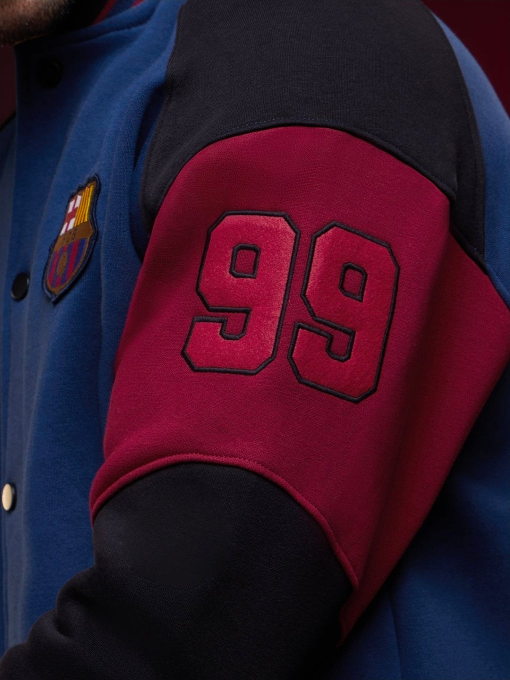 A OVERSIZED FIT Varsity Jackets | FC Barcelona: Barca MENS Varsity Jackets | PREMIUM HEAVY FLEECE (The Souled Store)