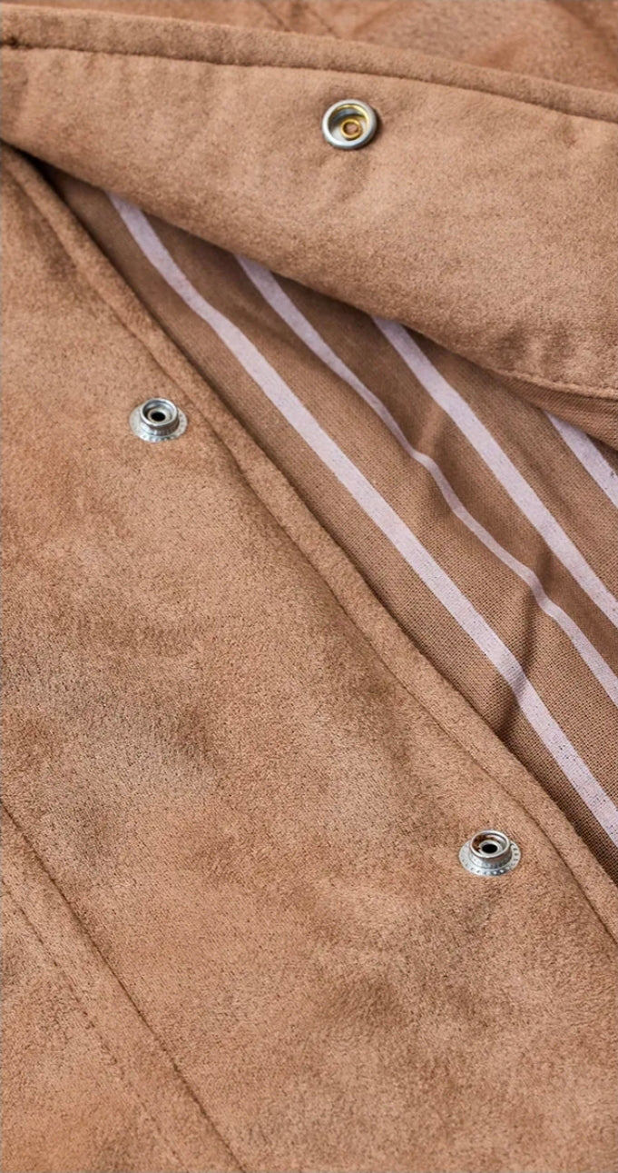 Snap Button Suede Stretch Jacket ( Snitch )