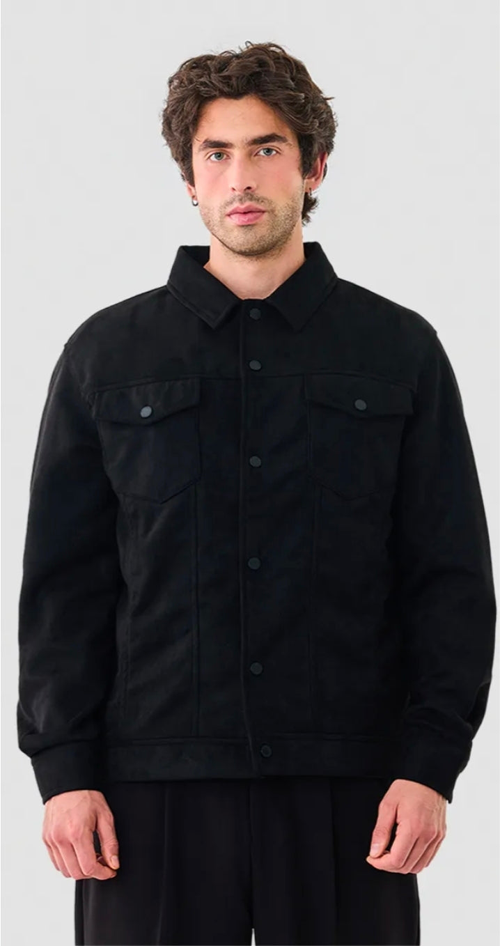 Snap Button Suede Stretch Jacket ( Snitch )