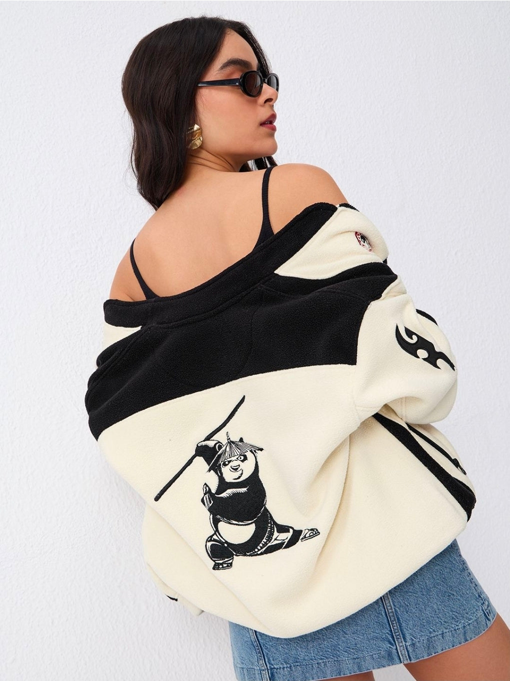 A oversize fit Jacket | Kung Fu Panda: Racer Chi Women Jackets | PREMIUM HEAVY POLAR FLEECE (The Souled Store)