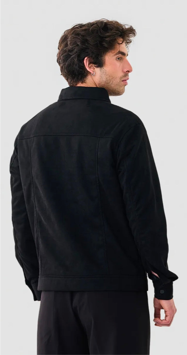 Snap Button Suede Stretch Jacket ( Snitch )