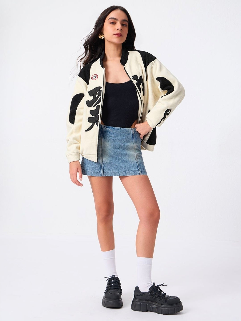 A oversize fit Jacket | Kung Fu Panda: Racer Chi Women Jackets | PREMIUM HEAVY POLAR FLEECE (The Souled Store)