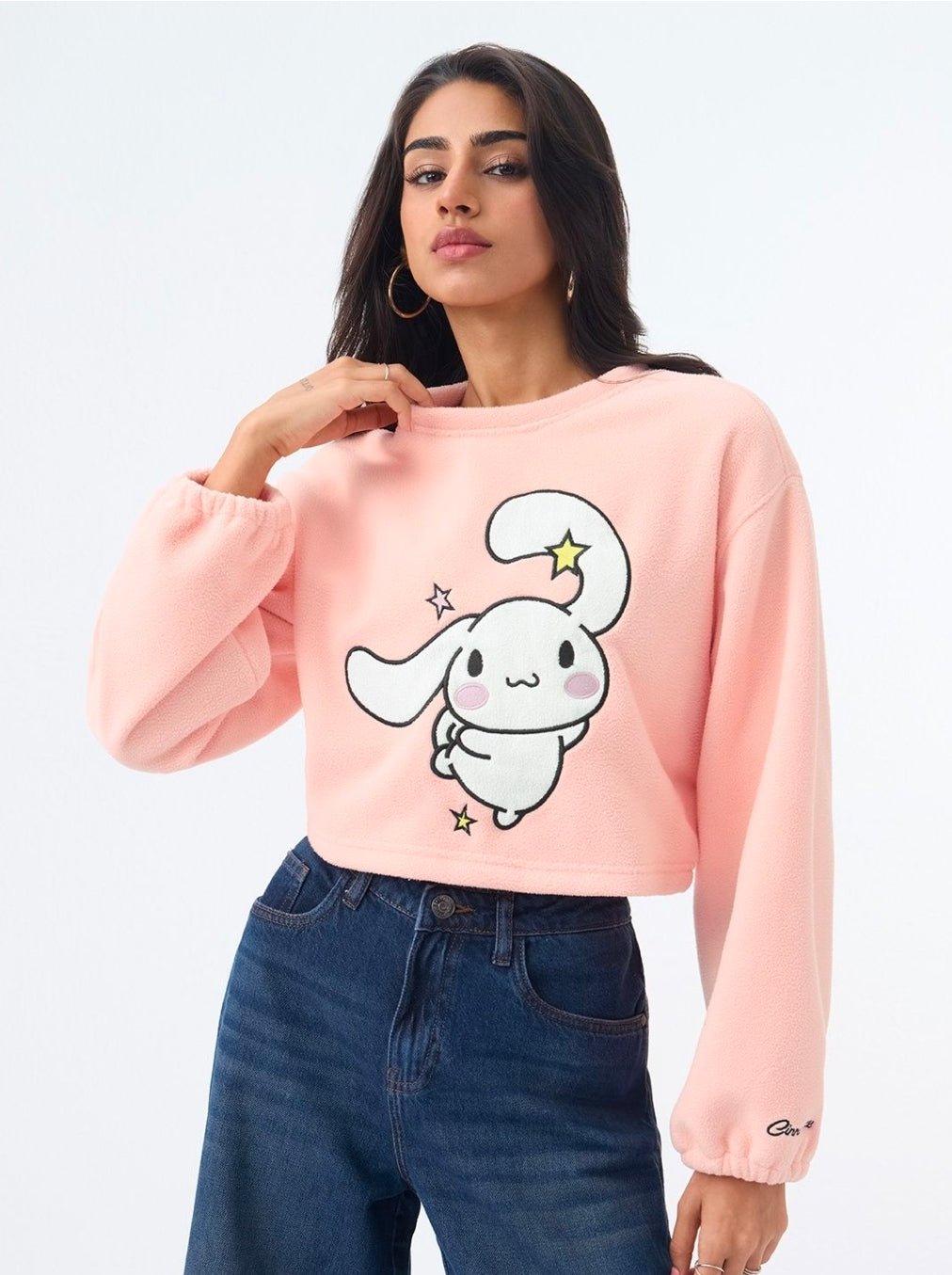 A Oversized Sweatshirts | Sanrio: Cinnamoroll Women  Sweatshirts | PREMIUM POLAR FLEECE (The Souled Store)