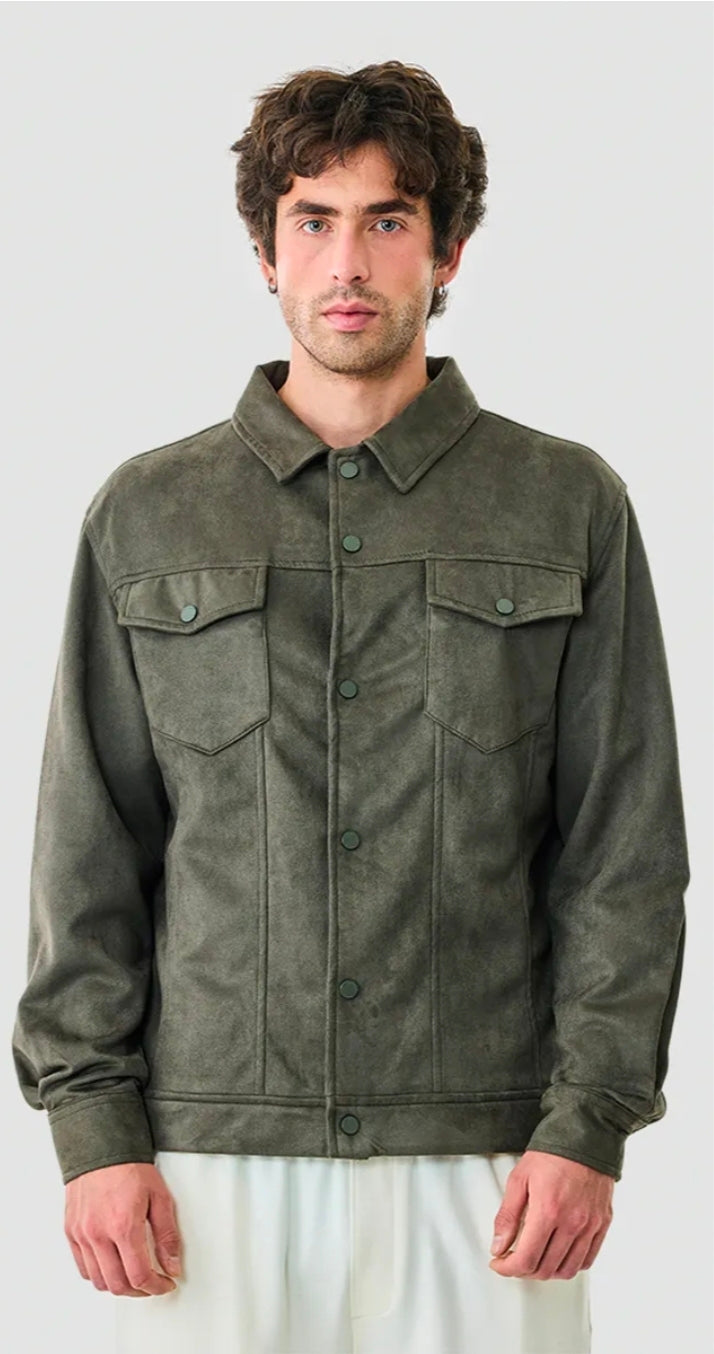 Snap Button Suede Stretch Jacket ( Snitch )