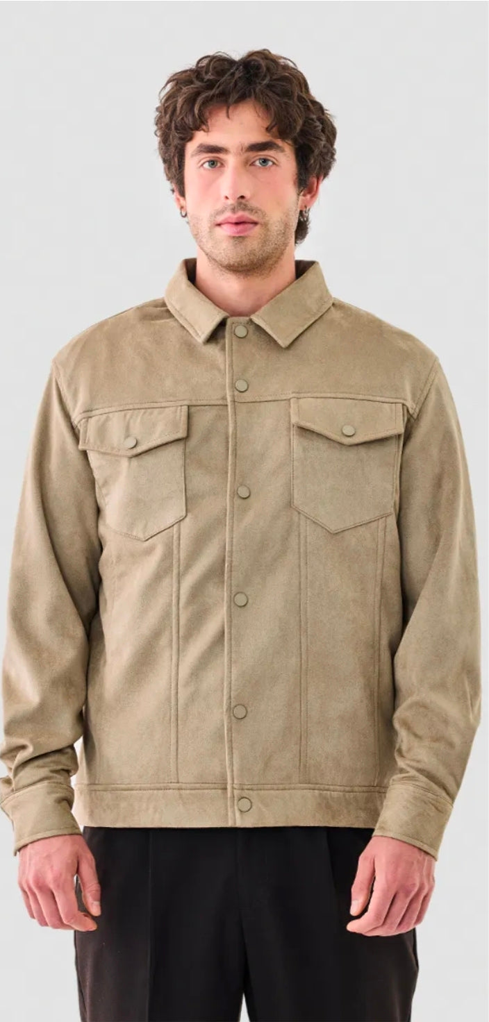 Snap Button Suede Stretch Jacket ( Snitch )
