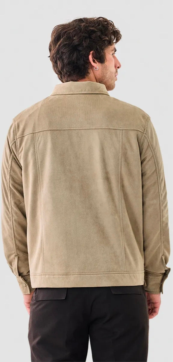 Snap Button Suede Stretch Jacket ( Snitch )