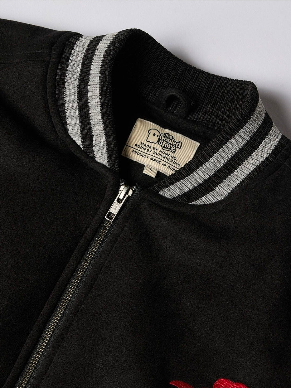 A OVERSIZED FIT Bomber Jacket | Bomber Jacket: Dragon MENS Bomber Jackets | PREMIUM SCUBA SUEDE FABRIC (The Souled Store)