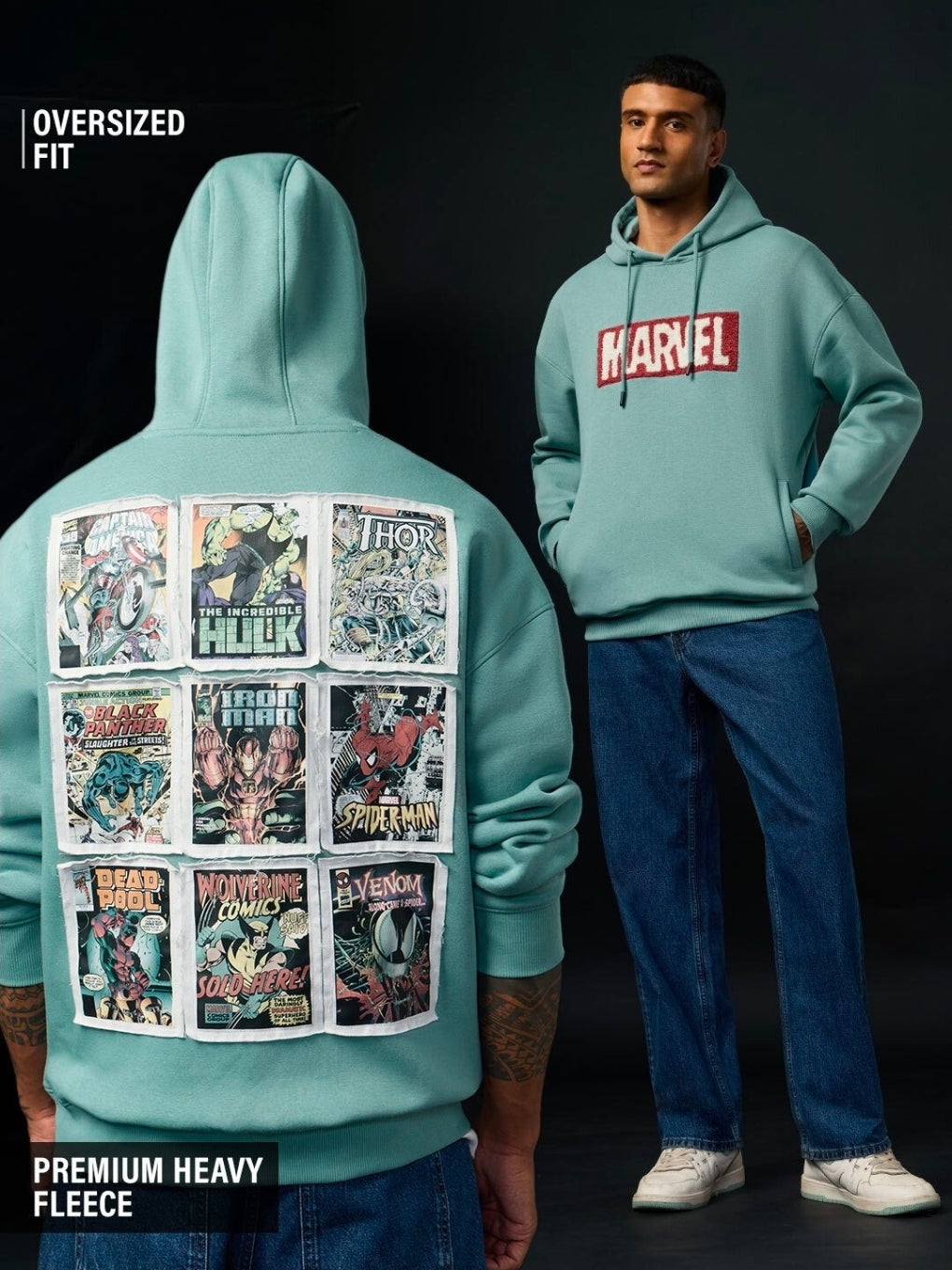 A Oversized Hoodies | Marvel: Comics MENS Hoodies | PREMIUM HEAVY FLEECE (The Souled Store)
