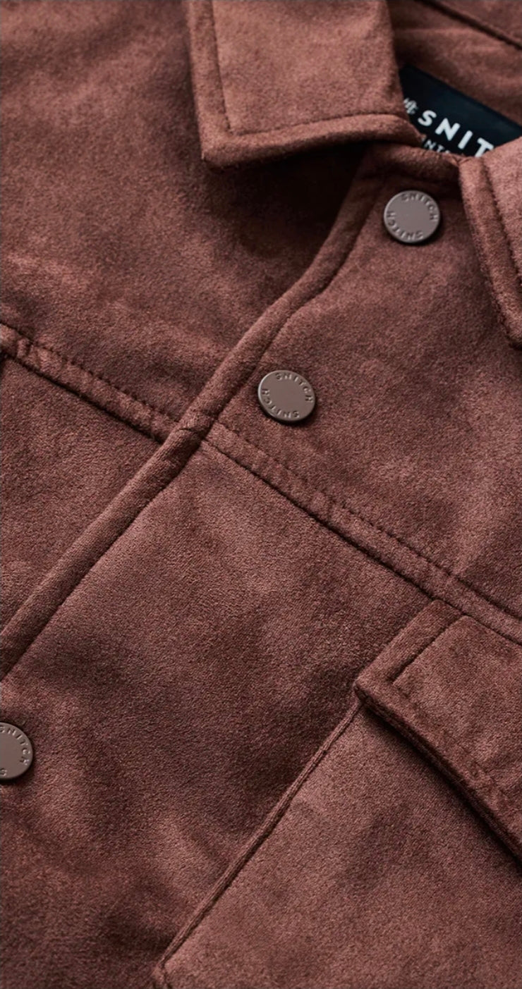 Snap Button Suede Stretch Jacket ( Snitch )