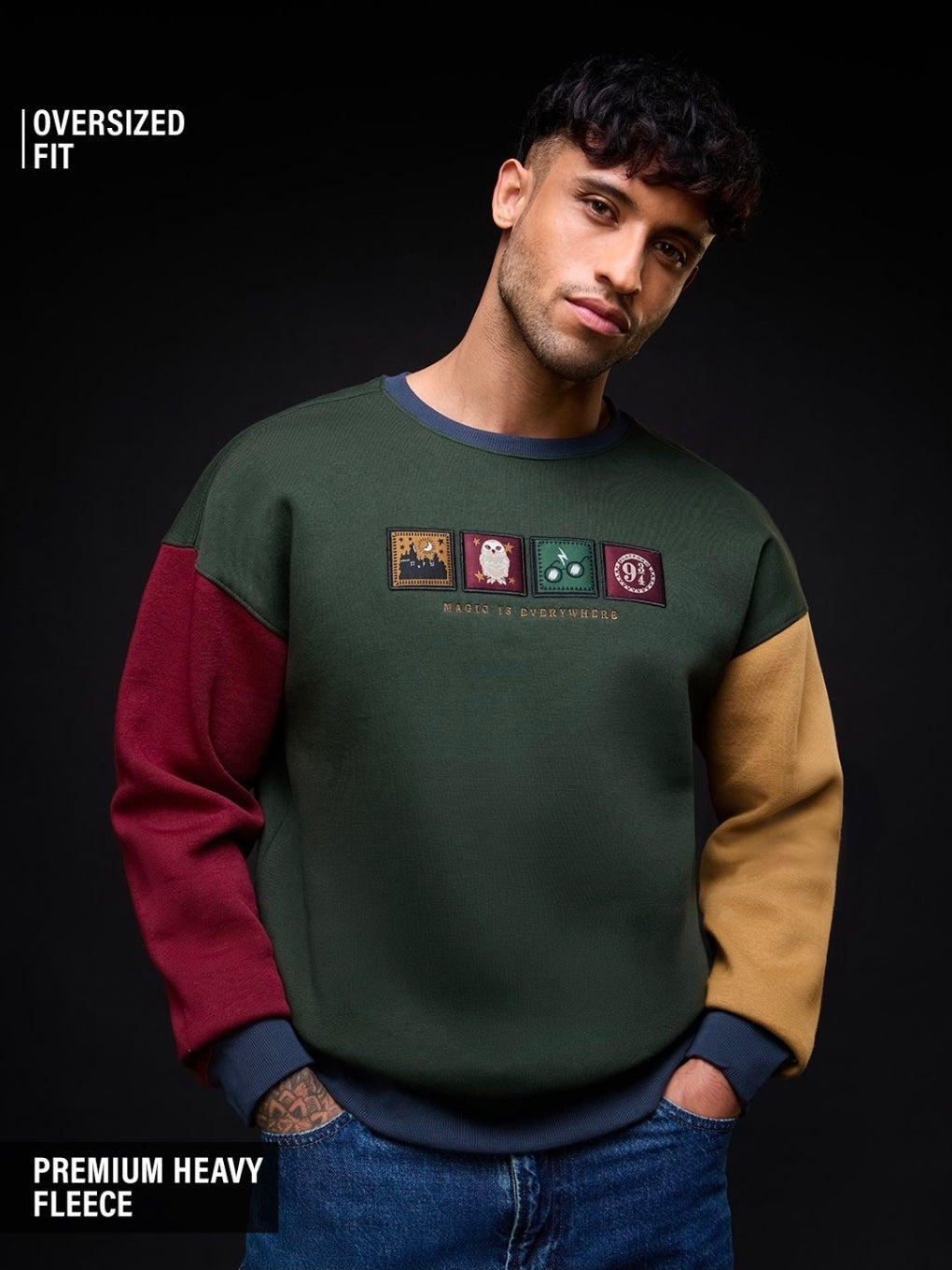 A OVERSIZED Sweatshirts | Harry Potter: Magic Is Everywhere MENS Sweatshirts | PREMIUM HEAVY FLEECE (The Souled Store)
