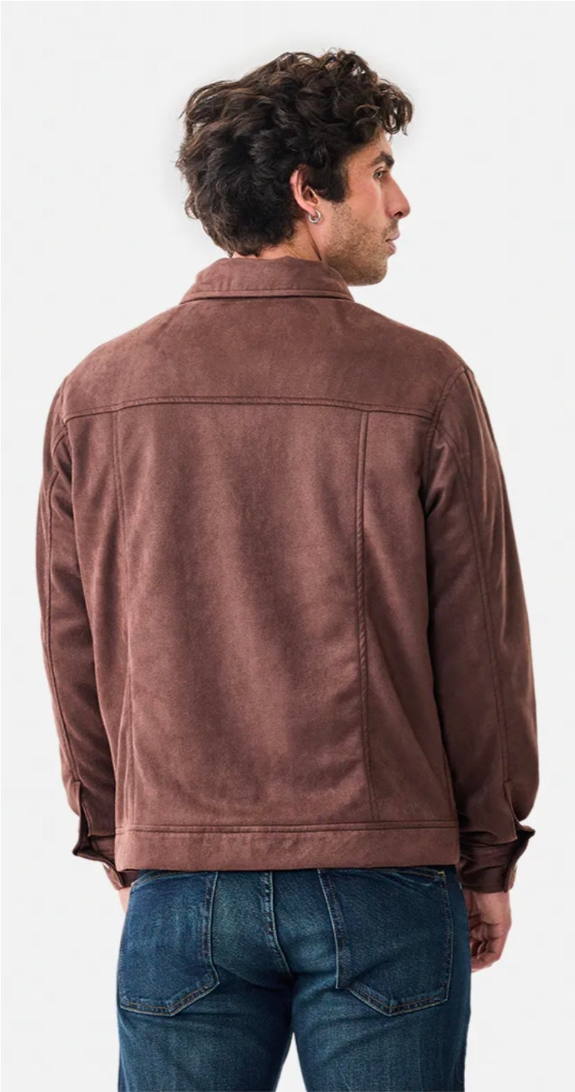 Snap Button Suede Stretch Jacket ( Snitch )