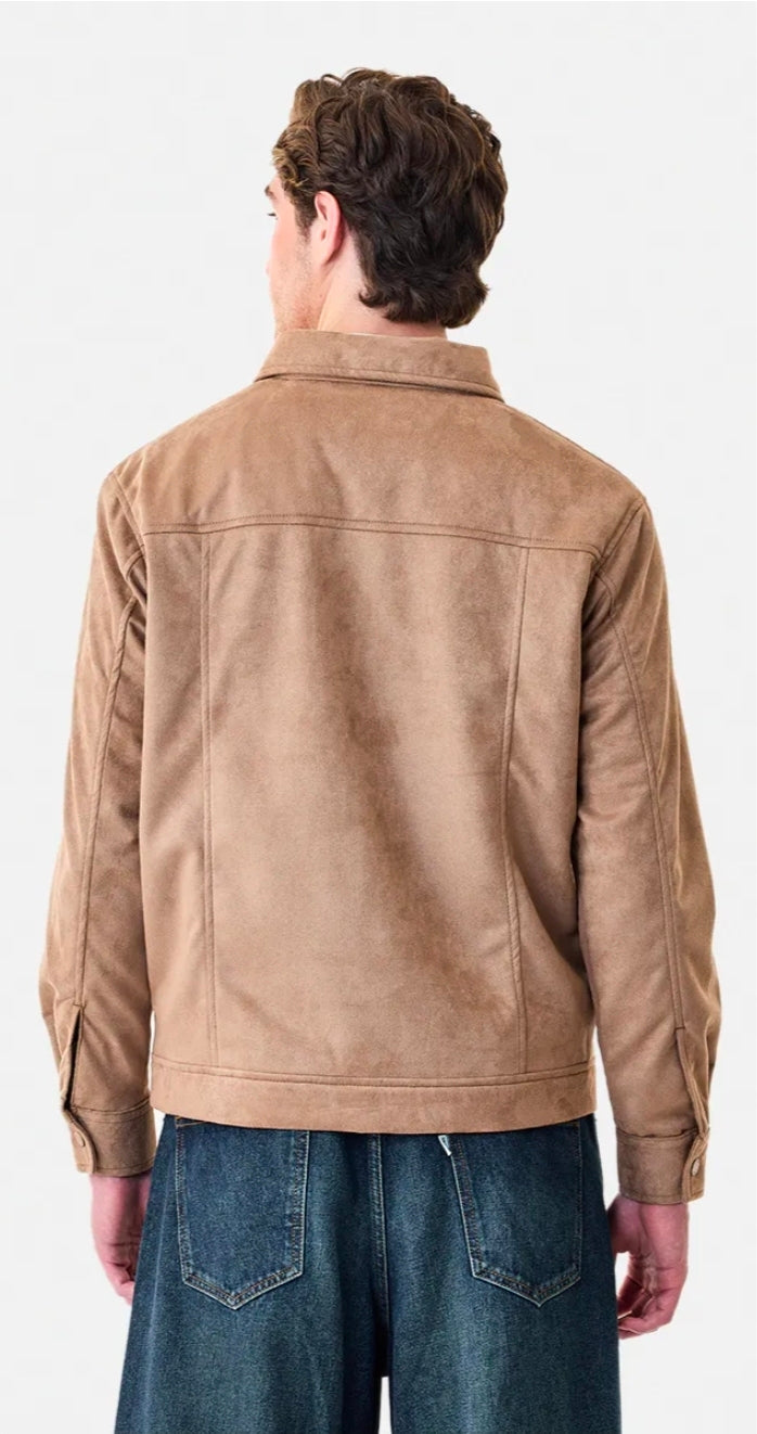 Snap Button Suede Stretch Jacket ( Snitch )