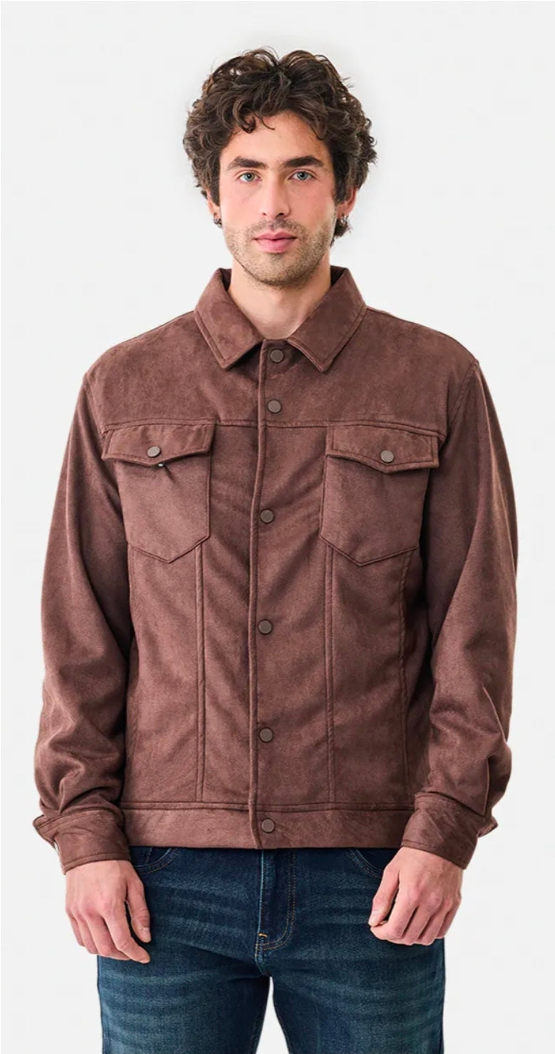 Snap Button Suede Stretch Jacket ( Snitch )