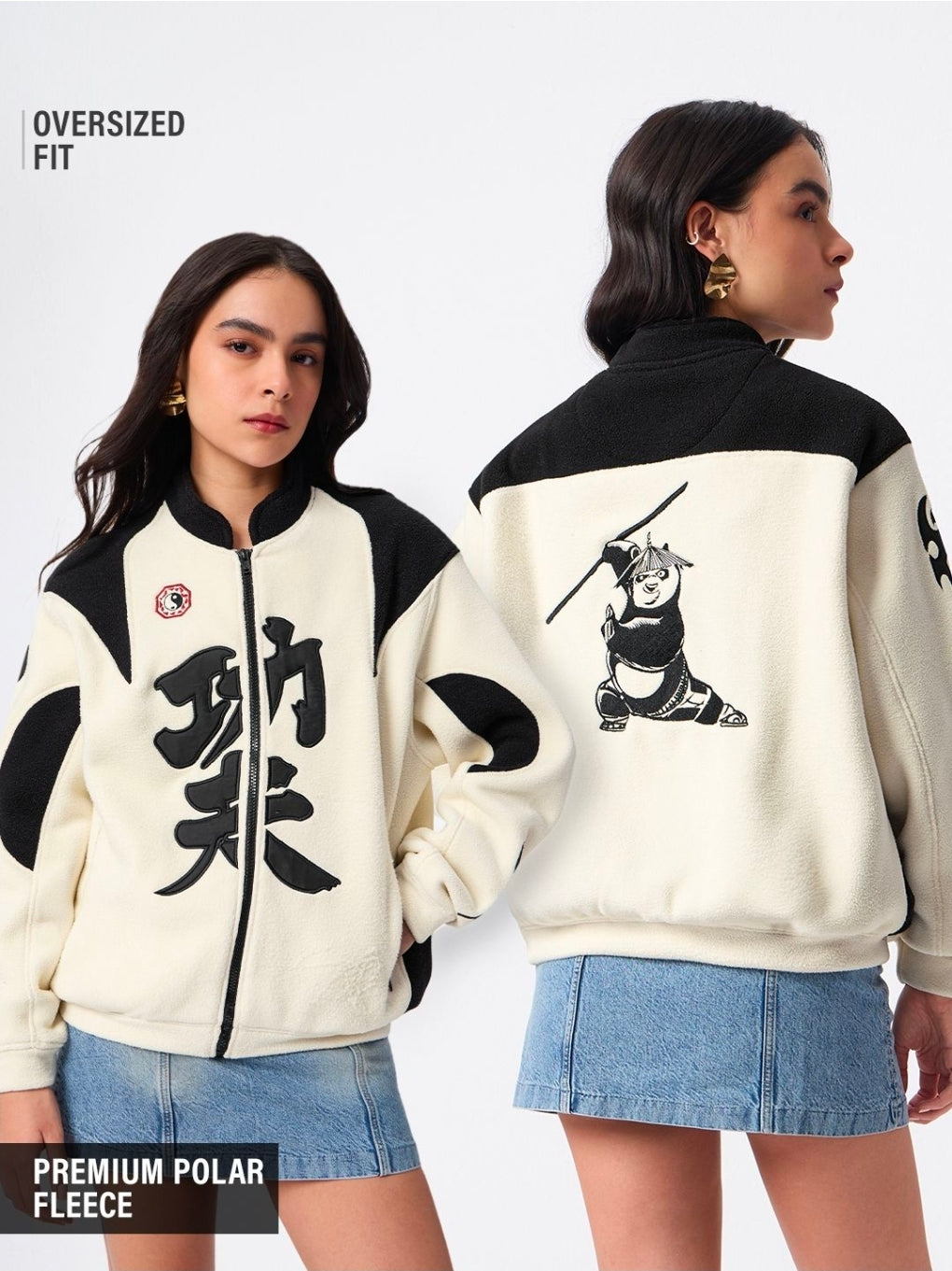 A oversize fit Jacket | Kung Fu Panda: Racer Chi Women Jackets | PREMIUM HEAVY POLAR FLEECE (The Souled Store)