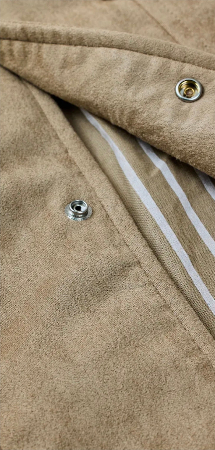 Snap Button Suede Stretch Jacket ( Snitch )