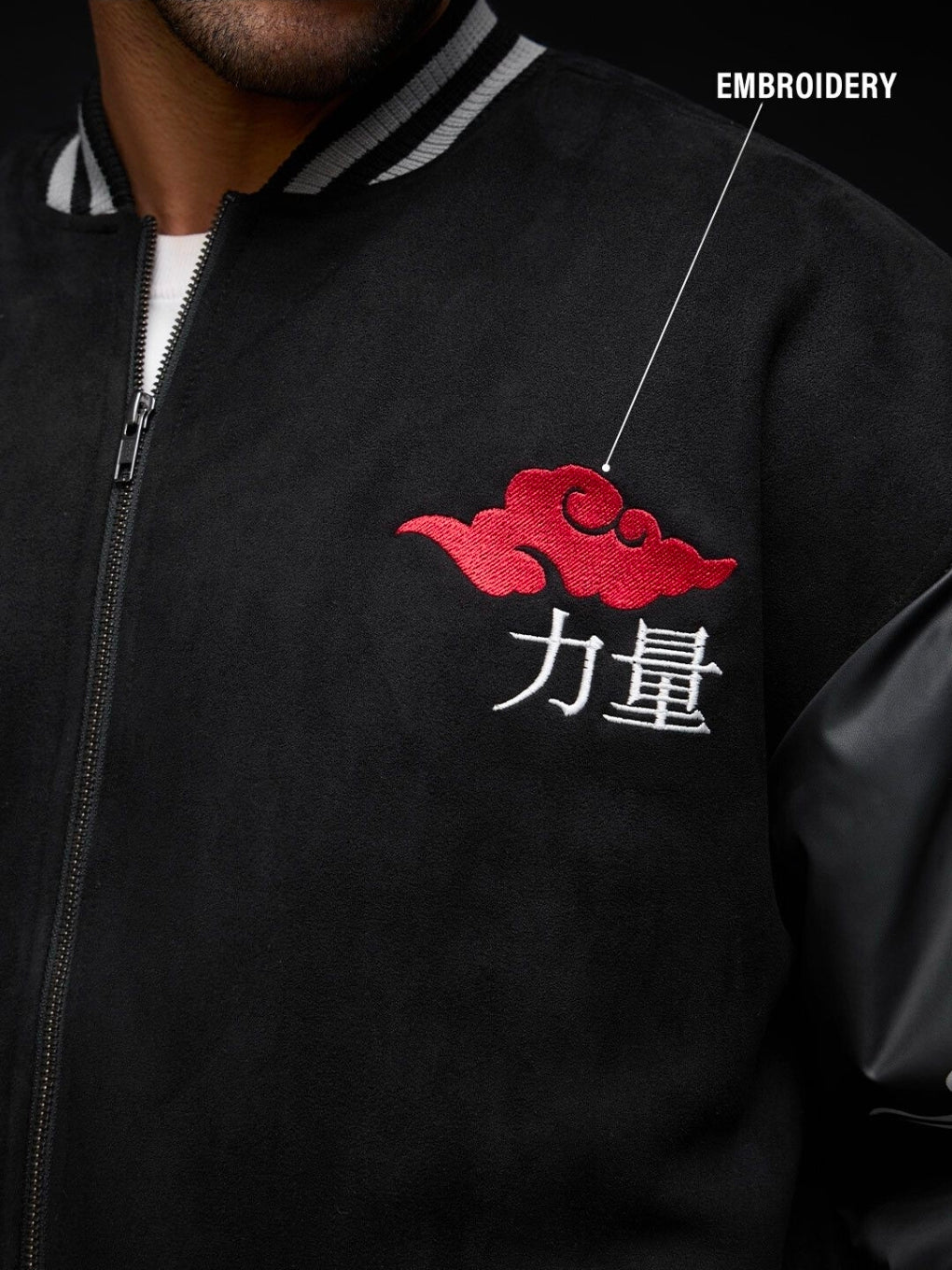 A OVERSIZED FIT Bomber Jacket | Bomber Jacket: Dragon MENS Bomber Jackets | PREMIUM SCUBA SUEDE FABRIC (The Souled Store)