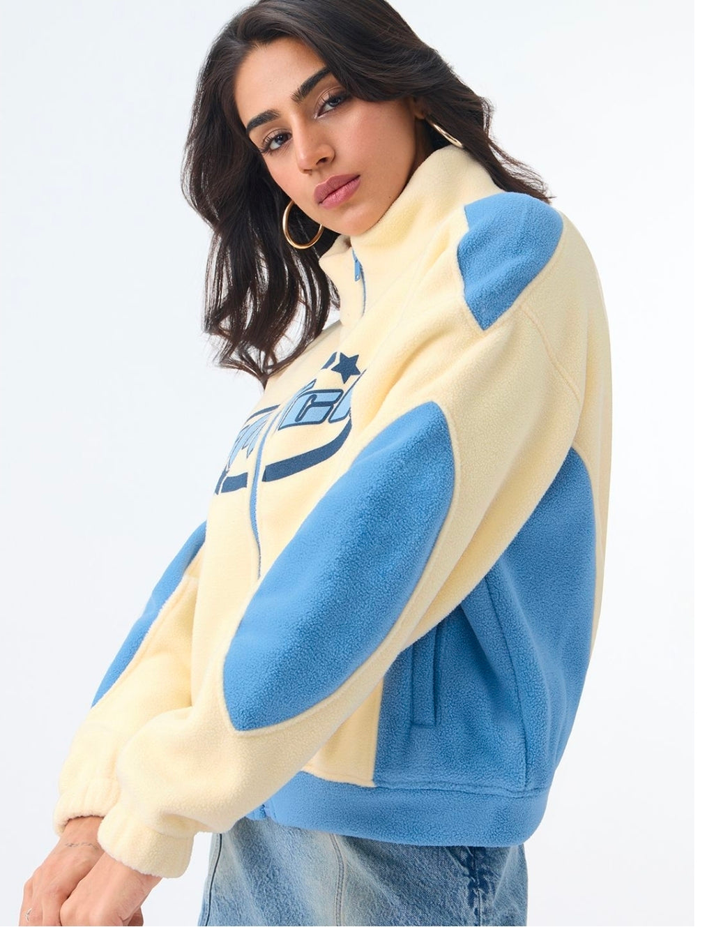 A oversize fit Jacket | Lilo & Stitch: Starry Dreams Women Jackets | POLAR FLEECE (The Souled Store)