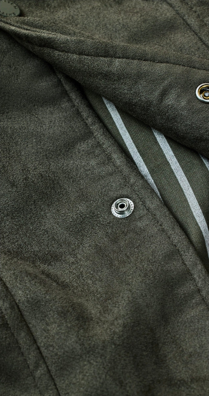 Snap Button Suede Stretch Jacket ( Snitch )
