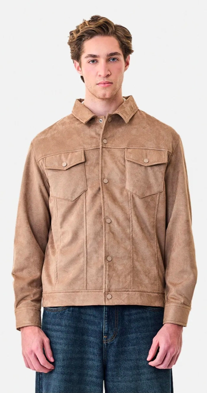 Snap Button Suede Stretch Jacket ( Snitch )