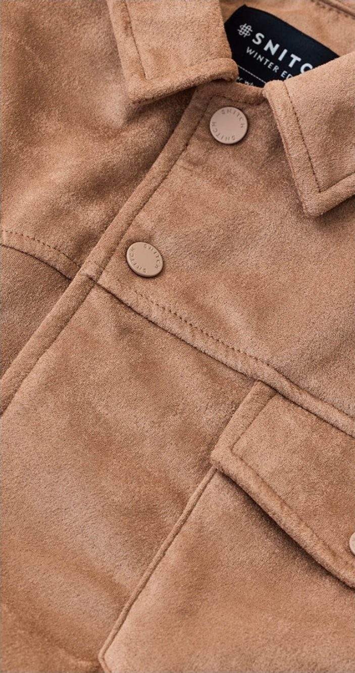 Snap Button Suede Stretch Jacket ( Snitch )