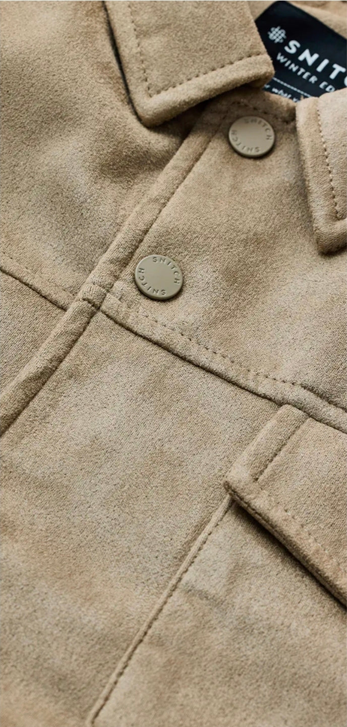 Snap Button Suede Stretch Jacket ( Snitch )