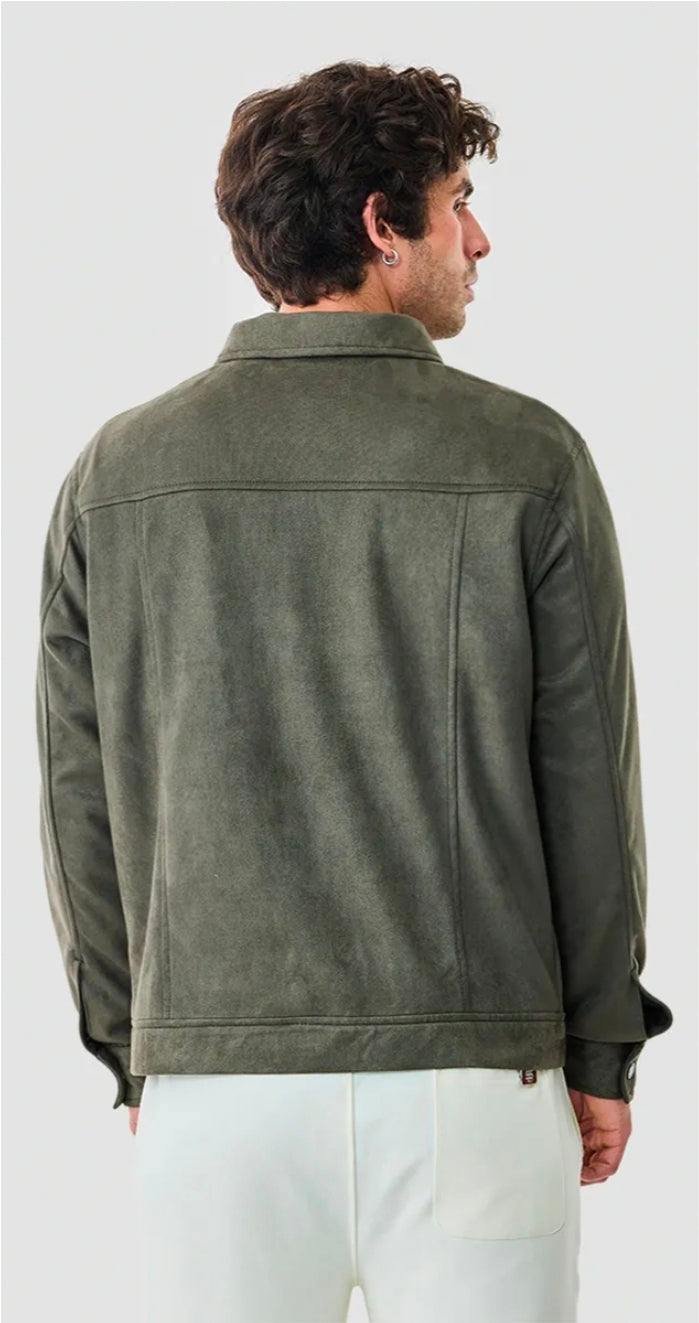 Snap Button Suede Stretch Jacket ( Snitch )
